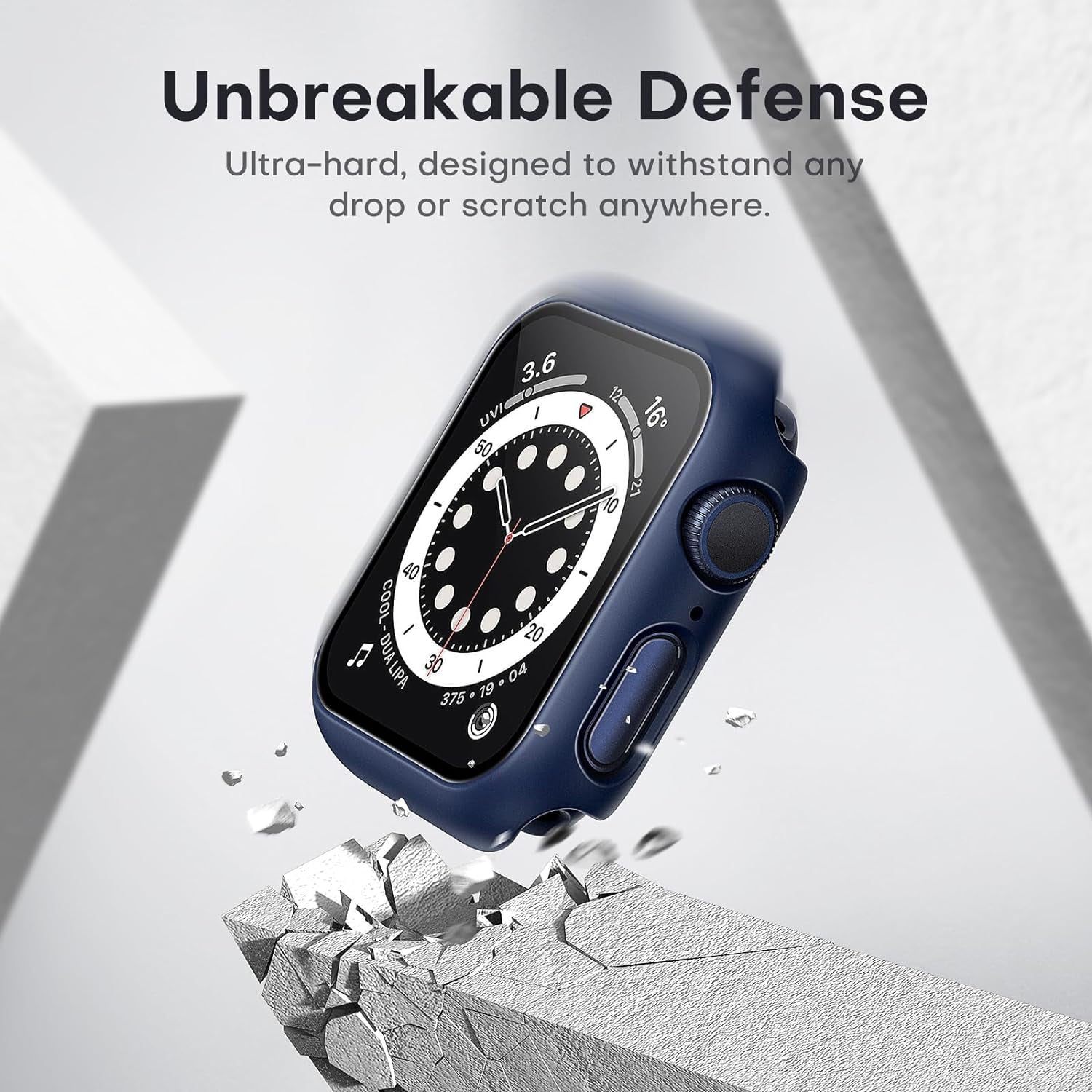 2 Pack Hard Case for Apple Watch Se/Se2/Se3/Series 6/5/4 40Mm, with PC Tempered Glass Screen Protector, Scristant Resistant, Overall Protection Slim Cover for Iwatch S6/S5/S4 40Mm, Blue